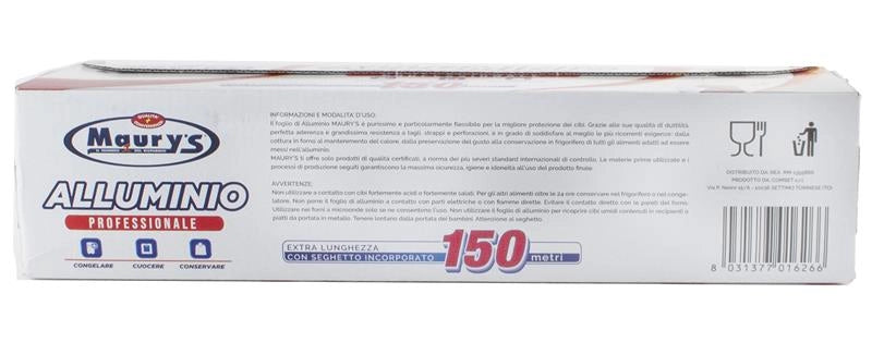 KIT SET 2 PZ MAURY'S ROTOLO ALLUMINIO FOGLIO DA CUCINA 150 MT