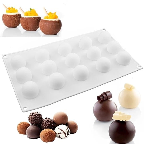 Forma per Mousse/Cake in Silicone - Semi Sferica - Forme per Cioccolatini/Detergenti - Facile da Sformare - Materiale Silicone Duraturo