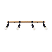 Lampada da soffitto moderna in acciaio e legno nero a 4 luci ZUCA Peach Puff