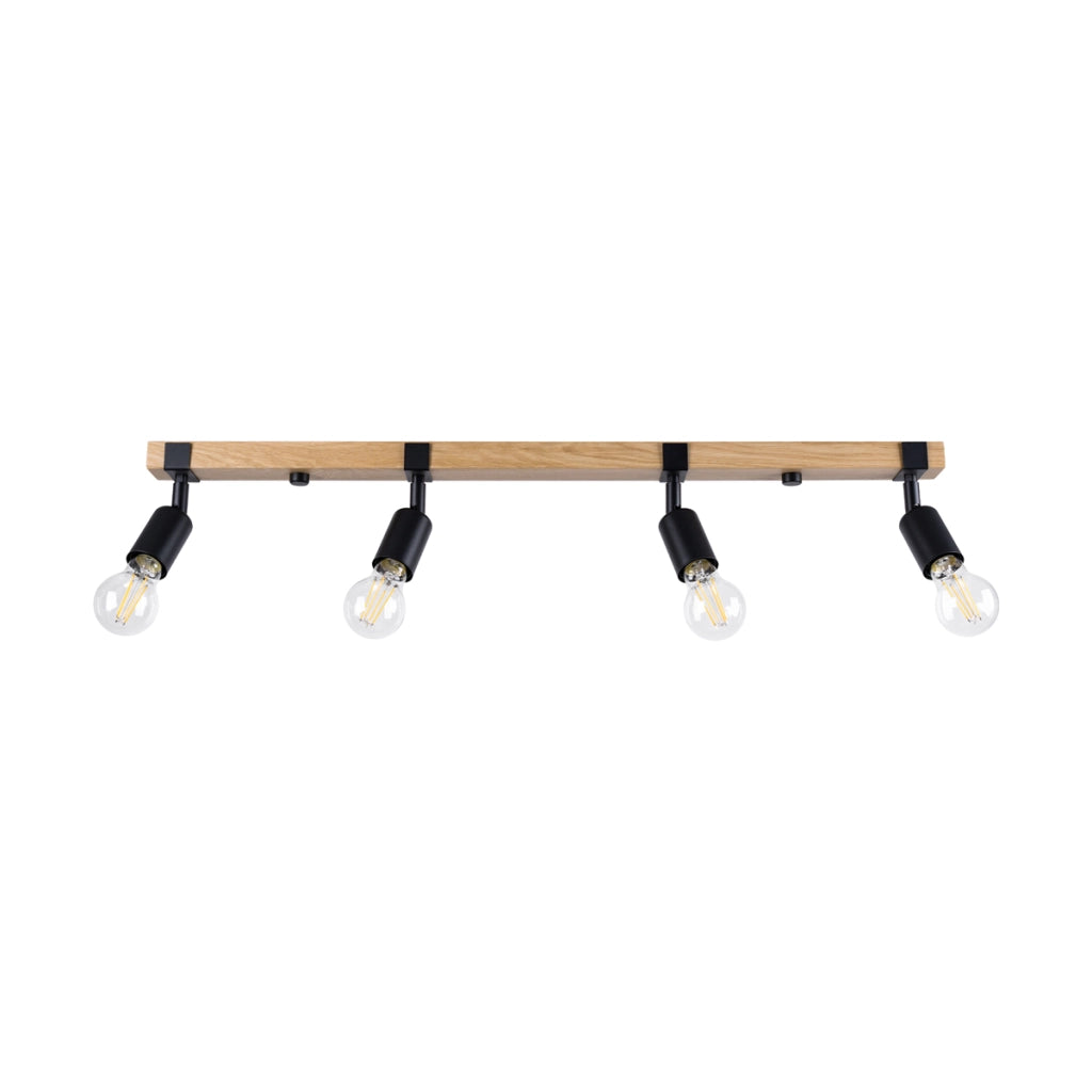 Lampada da soffitto moderna in acciaio e legno nero a 4 luci ZUCA Peach Puff