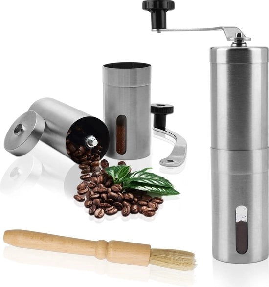 Molitore del caffè Manuale mola in acciaio inossidabile con manubrio portatile - impostazioni di mungitura regolabili - portatile - mini - per uso domestico, ufficio o viaggio