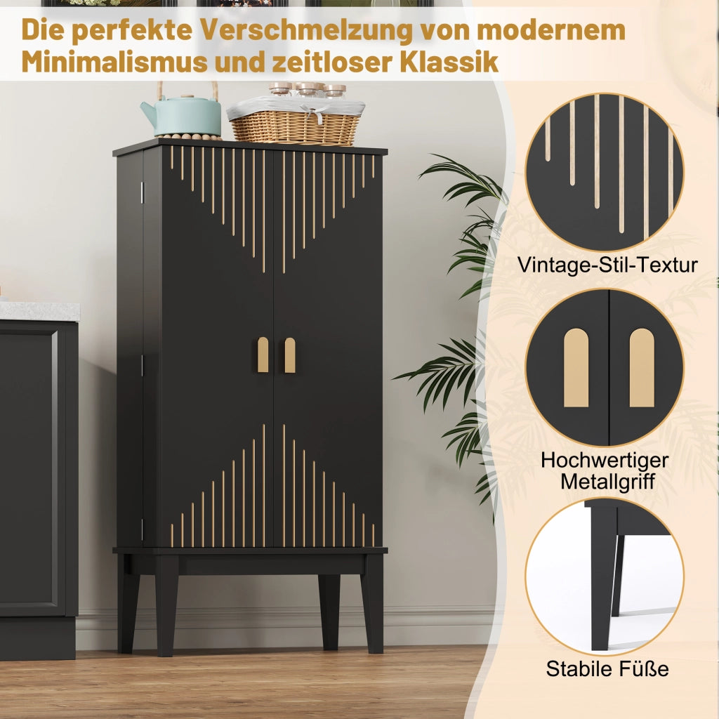 ARMADIO PORTAOGGETTI 120 x 59 x 30 cm MDF Nero stile vintage