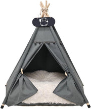 Tenda per cani e gatti Luxe - Cuscino rimovibile - Piuma in cotone duraturo - Dimensioni 40 x 40 x 50 cm - Ricovero per cani