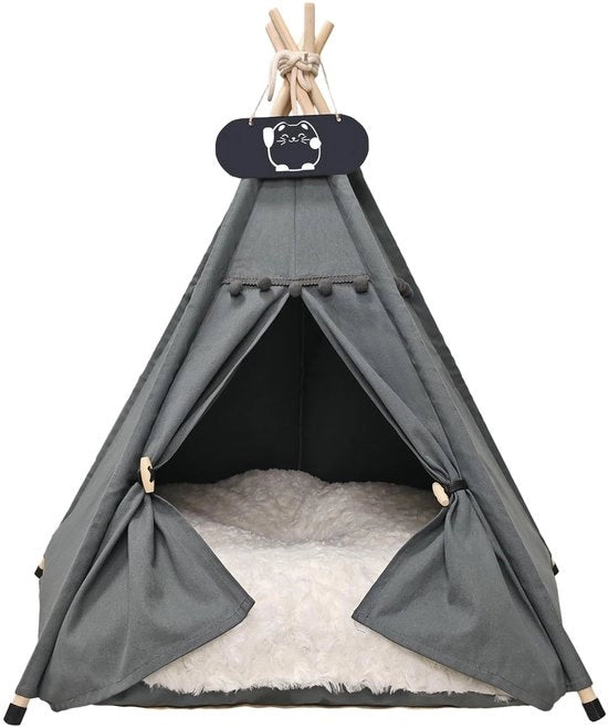 Tenda per cani e gatti Luxe - Cuscino rimovibile - Piuma in cotone duraturo - Dimensioni 40 x 40 x 50 cm - Ricovero per cani