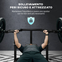 Panca per Pettorali ad Altezza Regolabile 150x150x60-85 cm in Acciaio Nero