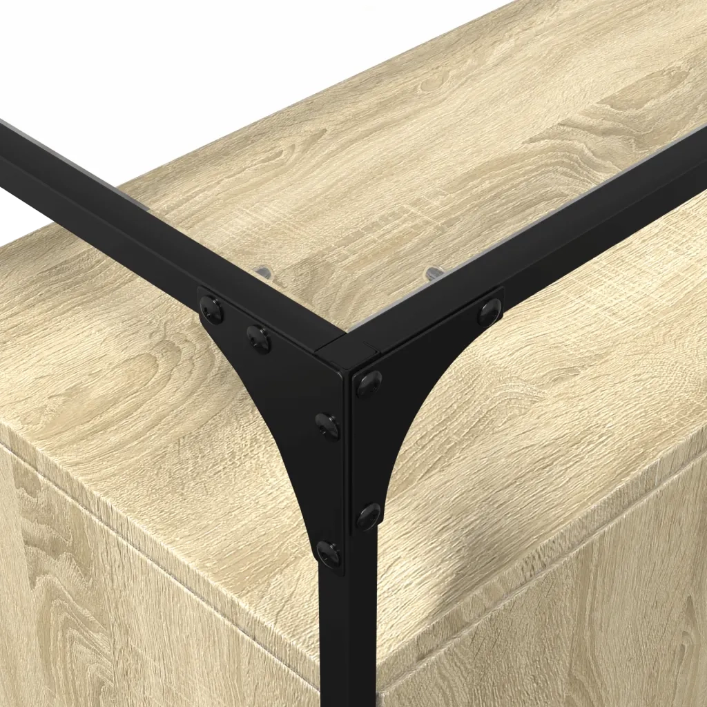 Credenza Piano Vetro Rovere Sonoma 98x35x81cm Legno Multistrato 846070