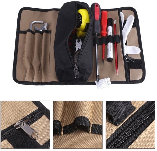 Organizzatore di attrezzi impermeabile - 600D tessuto Oxford - Leggero - 36 x 25 x 1 cm - Spazio ampio per gli strumenti