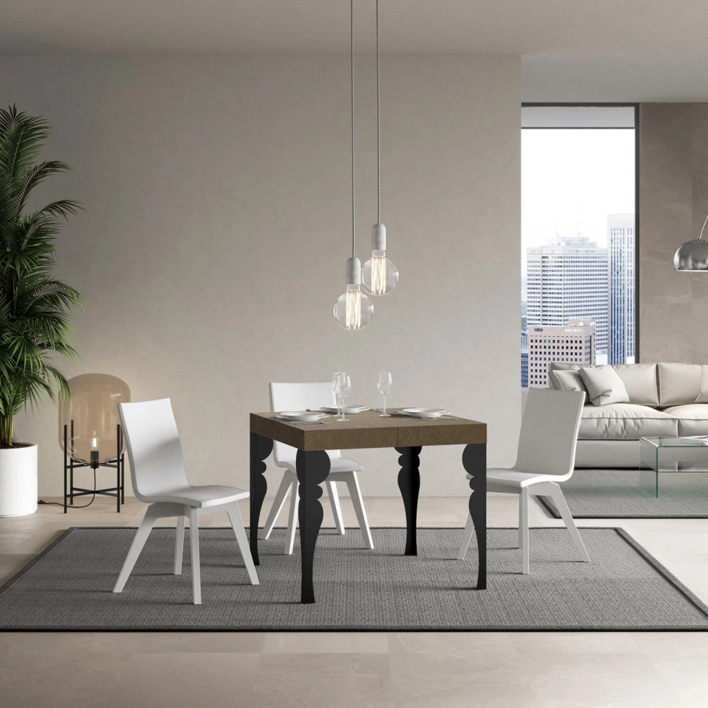 Tavolo allungabile 90x90/246 cm Paxor Premium tortora gambe antracite