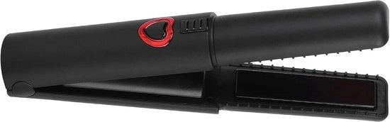Stilizzante a Ioni Negativi Mini a Batteria - Per Capelli Corti e Pony - 3 Tasti di Regolazione 160°C 180°C 200°C - Nero