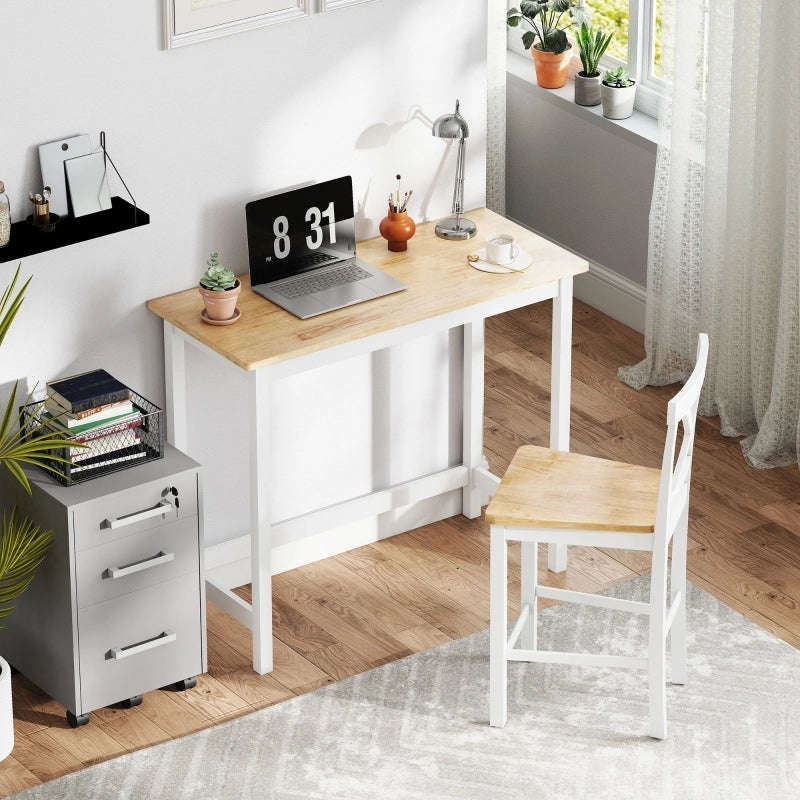 Tavolo da pranzo - bar - effetto rovere - compatto - per 2 persone - legno naturale+bianco