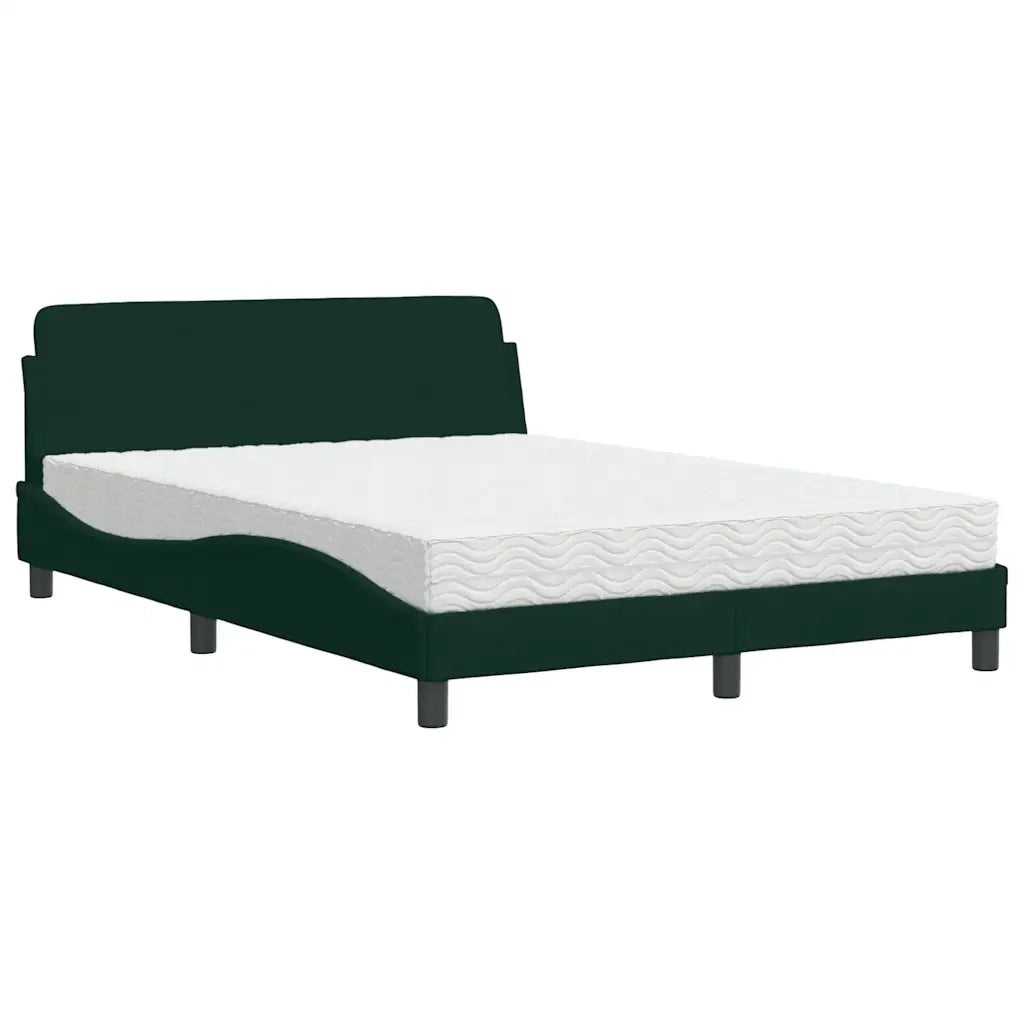 Letto con Materasso Dover Verde Scuro 120x200 cm in Velluto 3208374