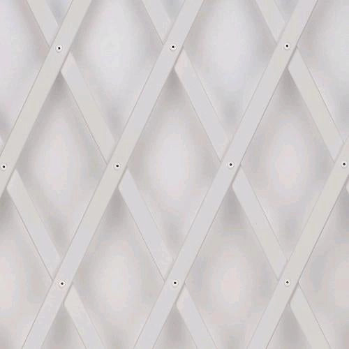 Traliccio Grigliato Estensibile in PVC per Piante rampicanti Balcone Giardino terrazza 4x1 mt Bianco
