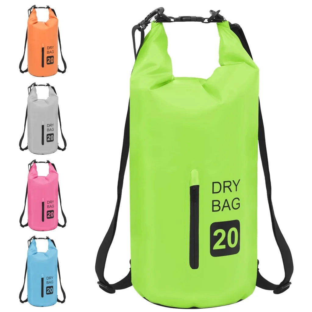 Borsa Impermeabile con Cerniera Verde 20 L in PVC 92777