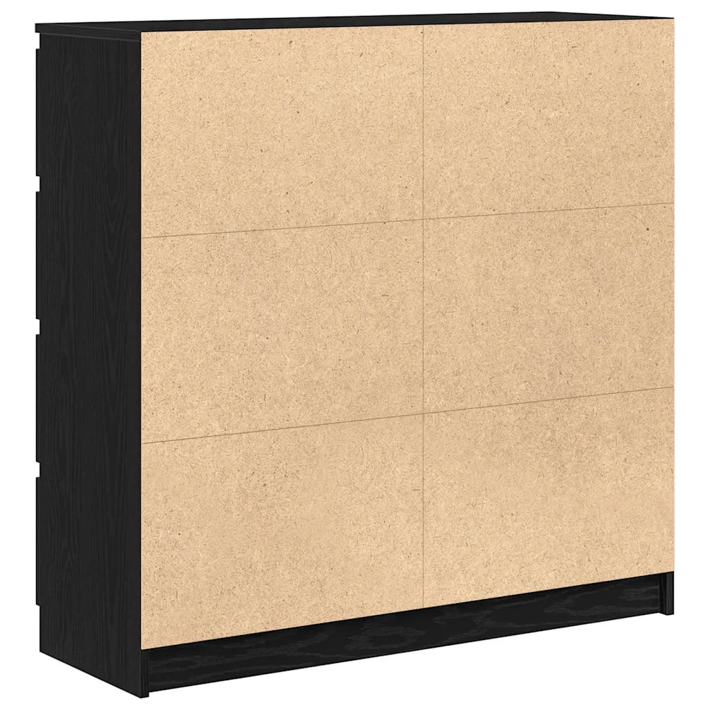 Credenza-Buffet-Armadio da cucina Rovere Nero 100x35x99 cm in Legno Multistrato