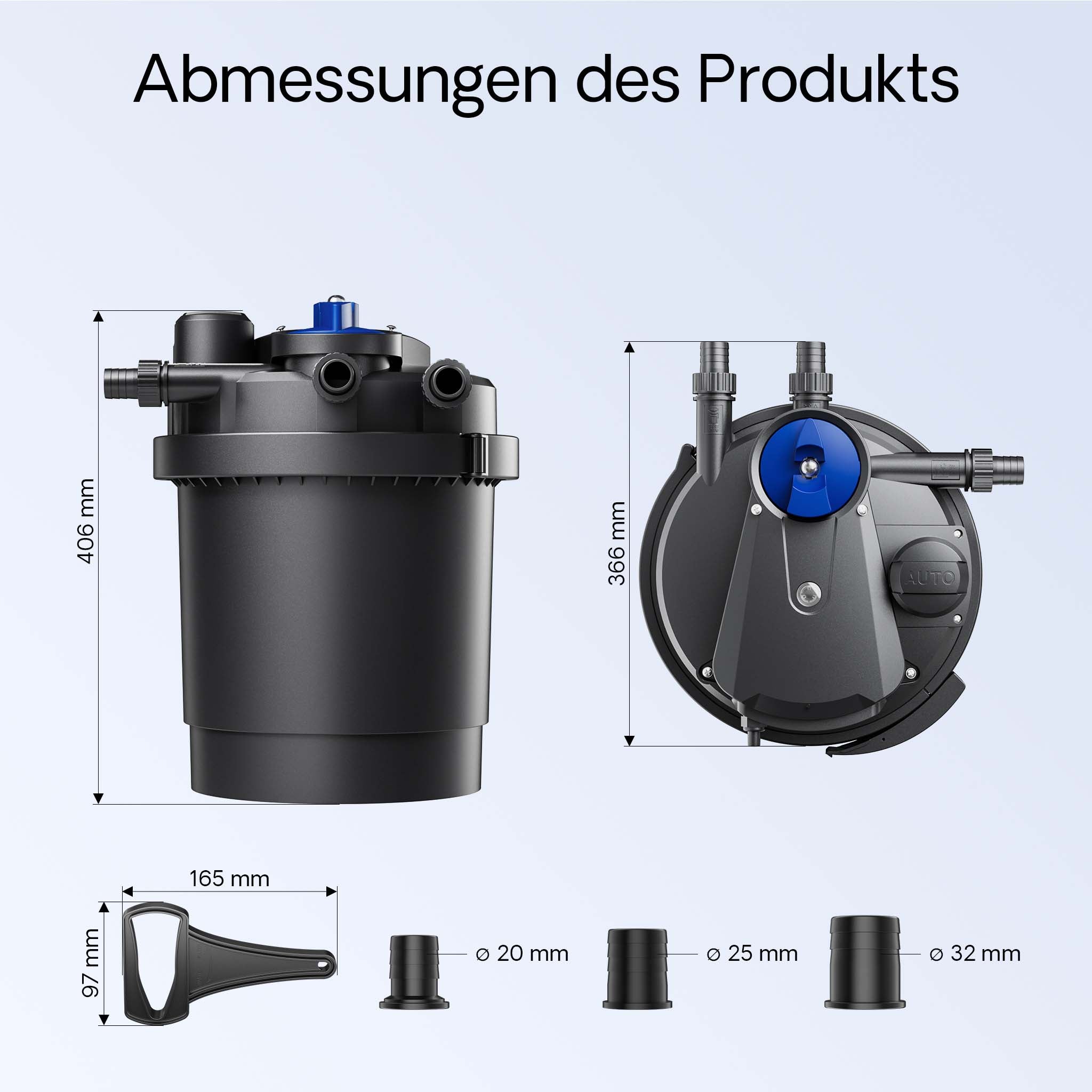 CPA-2500 Filtro a pressione per laghetto con UVC da 11 W Per laghetti fino a 6000 litri