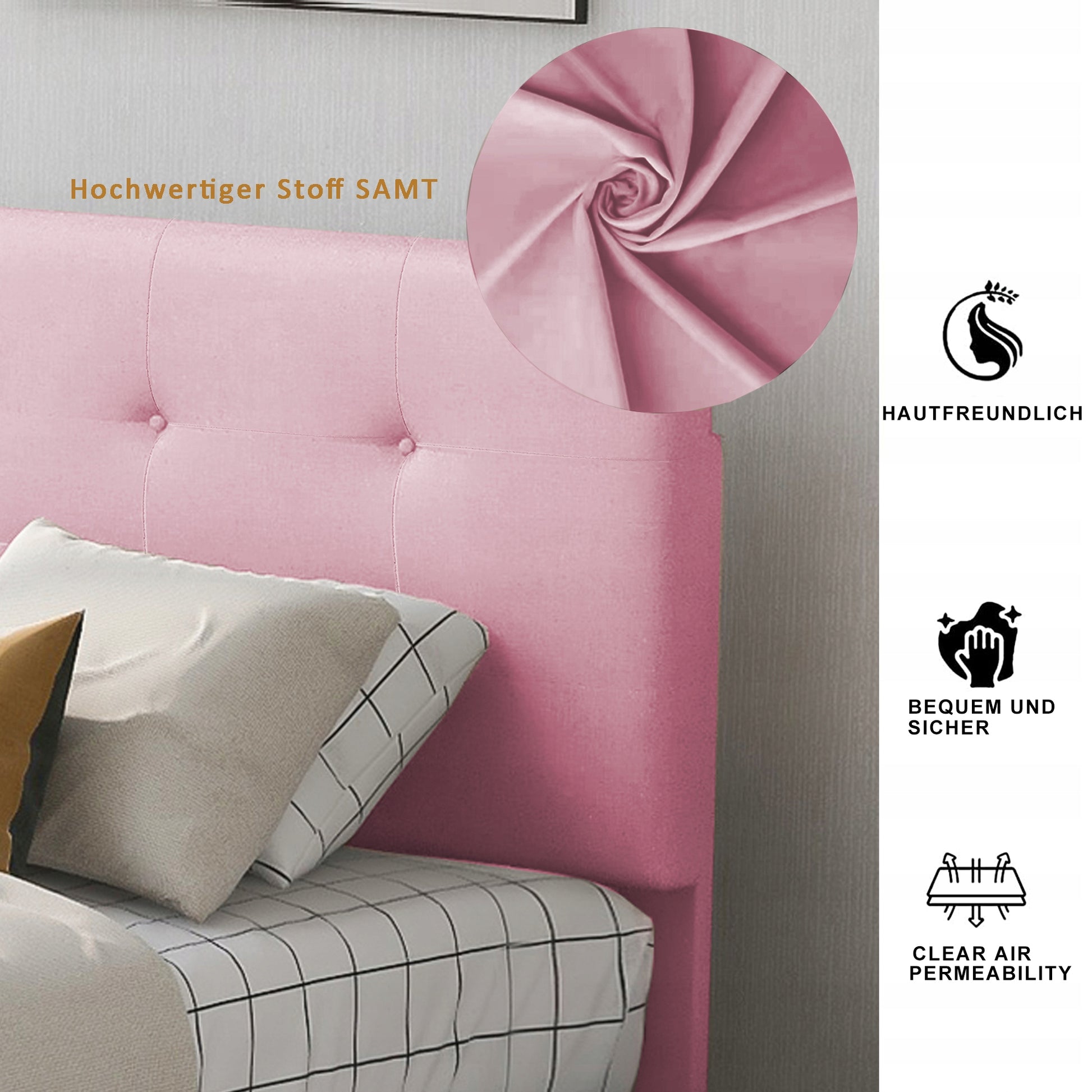 Letto imbottito 90x200 - Xylo - Beige con cassetti