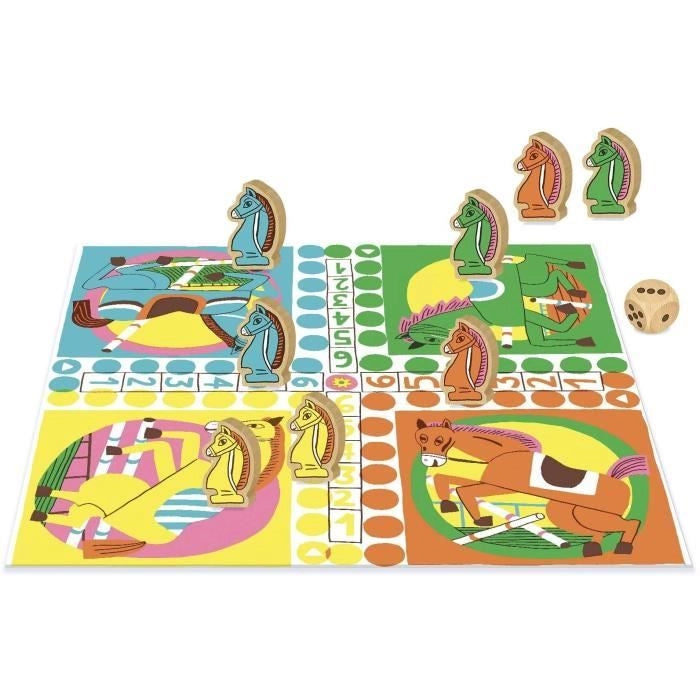 Gioco da tavolo - NATHAN - Gioco dei cavallini - Grande classico, illustrazioni originali