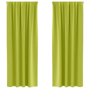 Tende Oscuranti | Tende Blackout con Anelli 2 pz Verde 245 x 140 cm Poliestere