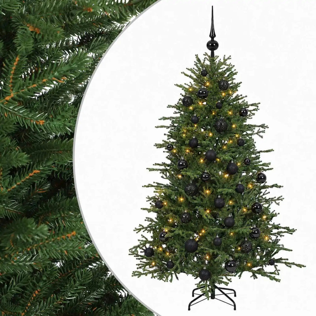 Albero di Natale artificiale con palline 120 cm 150 LED 3465593