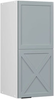 Mobile lavello cucina Fame-Line, Blu-grigio chiaro, 80 cm con ripiano, PL Rovere