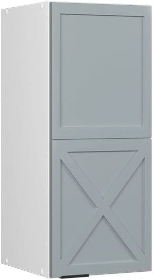 Mobile lavello cucina Fame-Line, Blu-grigio chiaro, 80 cm con ripiano, PL Rovere