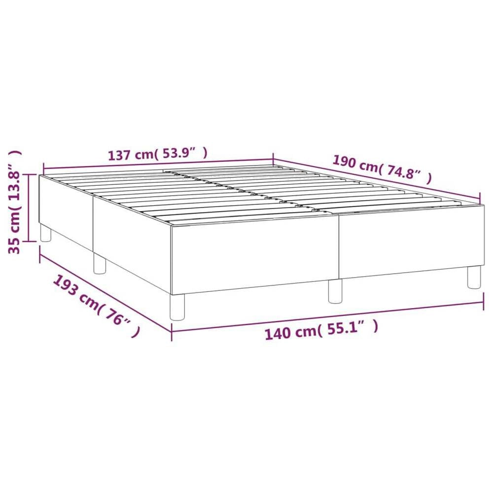Box Spring Bed Frame, Dark Grey, 140x190 Cm, Fabric
