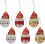 Decorazione di Natale - Babbo Natale - 6 pezzi - 10 cm - Hanger - Decorazione di Abete di Natale - Adatto per Natale - Rosso-Bianco