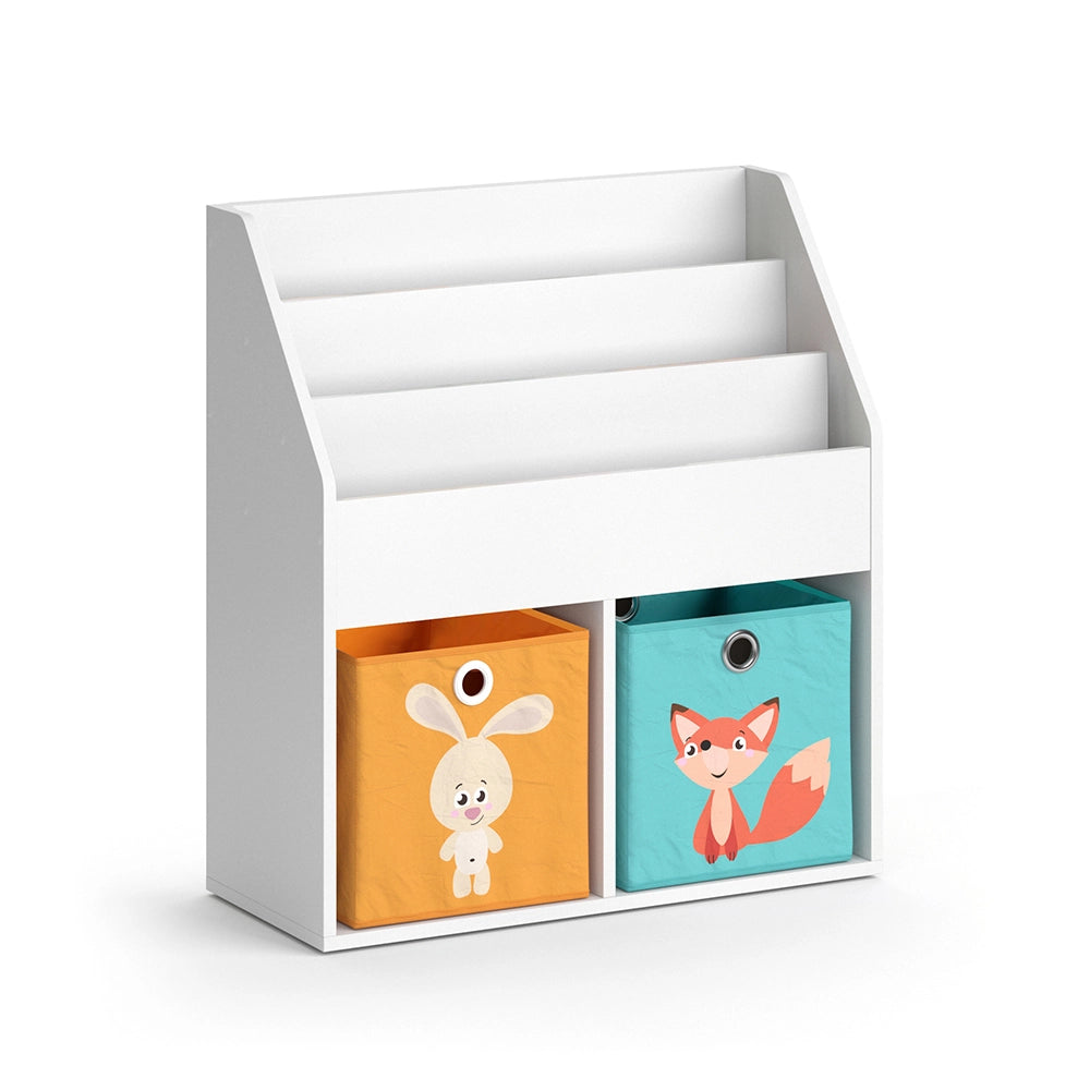 Vicco Libreria bambini Bianco 30.7 x 79 cm con 2 scatole pieghevoli opt.1