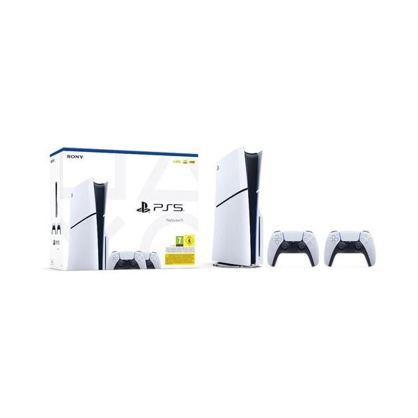 Ps5 console 1tb standard slim white + 2 dualsense ita - 1000050116