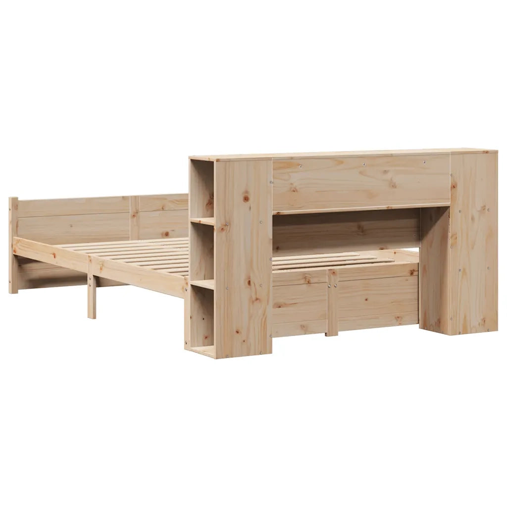 Letto Libreria senza Materasso 120x200cm Legno Massello di Pino 3322435
