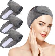 Cintura per capelli, set di 3, capelli, bellezza, fascia per capelli regolabile con chiusura a clip, microfibra, fascie per capelli, prodotti per la bellezza, sport, yoga, benessere