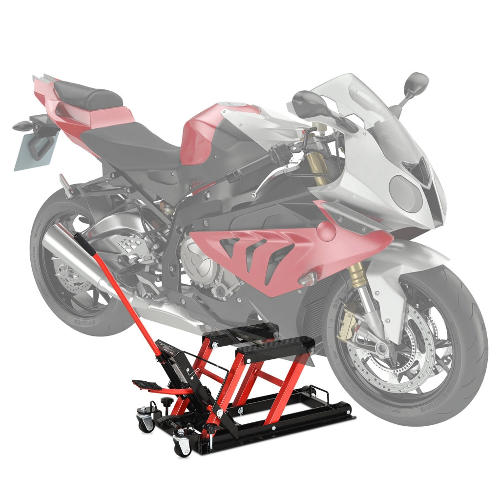 Sollevatore Idraulico per Moto ¨C Xylo ¨C 680 kg Capacit¨¤ Altezza 24-36 cm Piattaforma Antiscivolo 110x36x67 cm