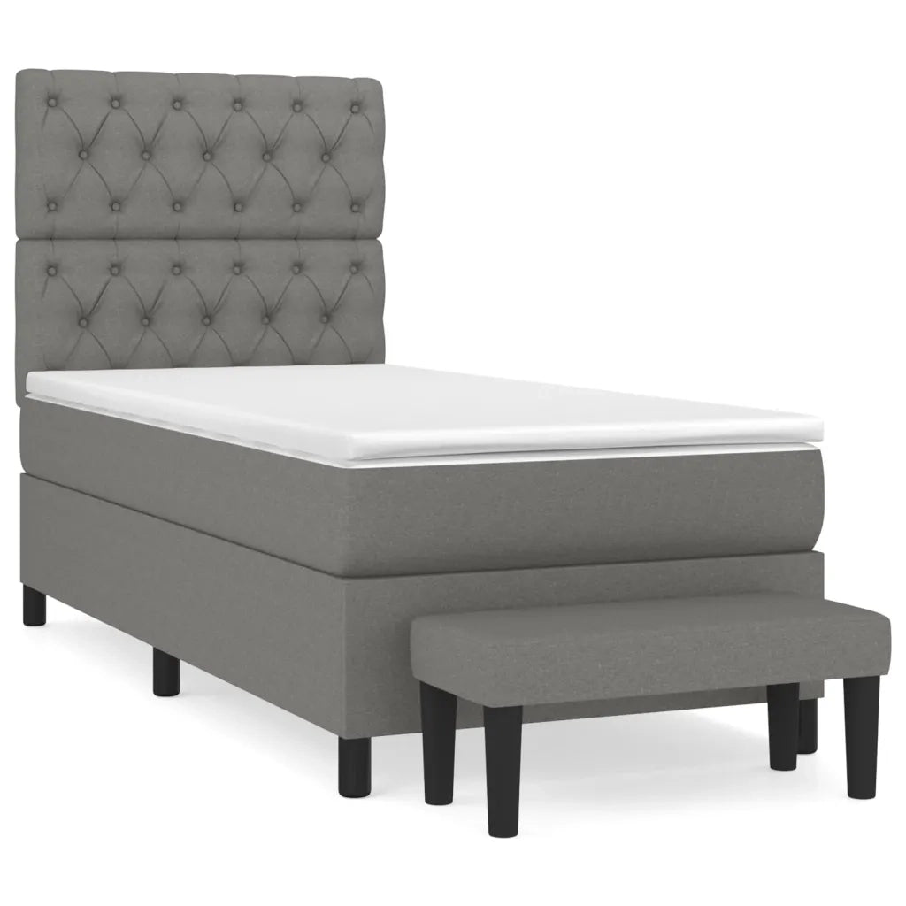 Giroletto a Molle con Materasso Grigio Scuro 80x200 cm Tessuto 3136790