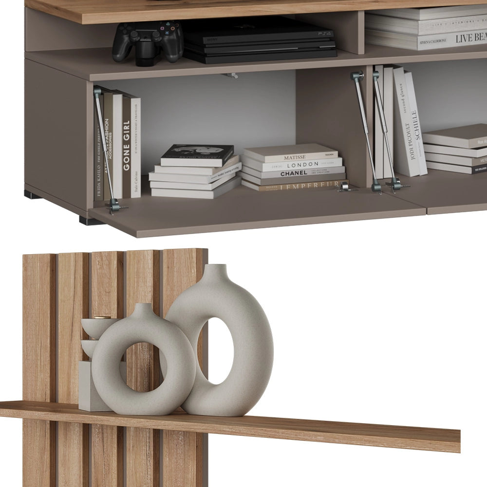 Vicco Parete attrezzata Rovere Goldkraft/Grigio