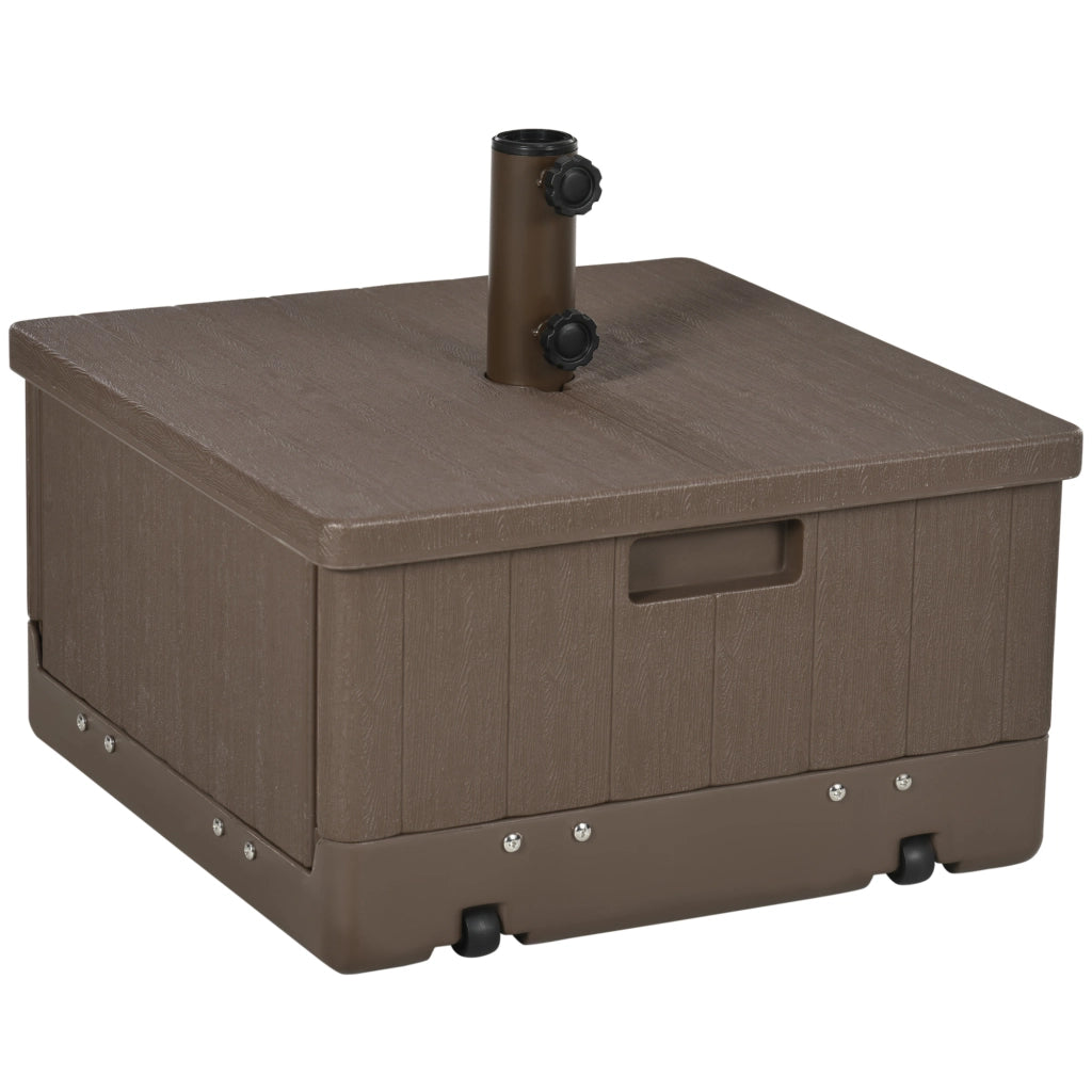 Base per Parasole con Ruote e Portavasi ¨C zephmum ¨C Marrone PE e Metallo