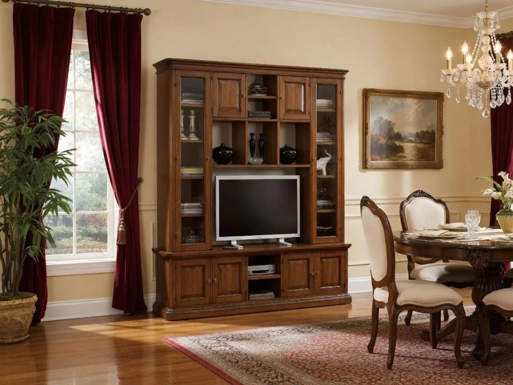 Libreria porta tv 8 porte arte povera in legno 250x60x240 - Mobili 2G