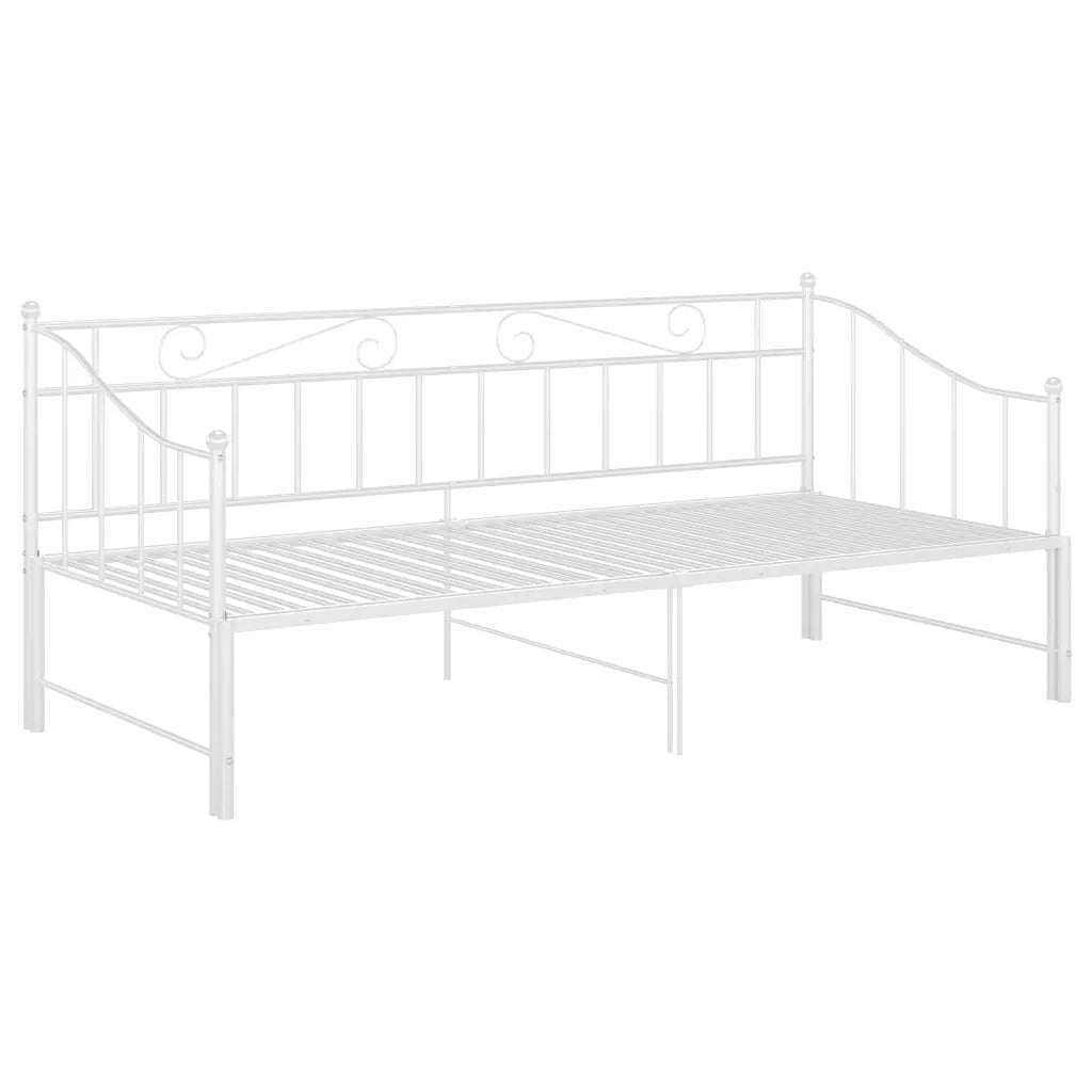 Telaio Divano Letto Estraibile Bianco in Metallo 90x200 cm 324777