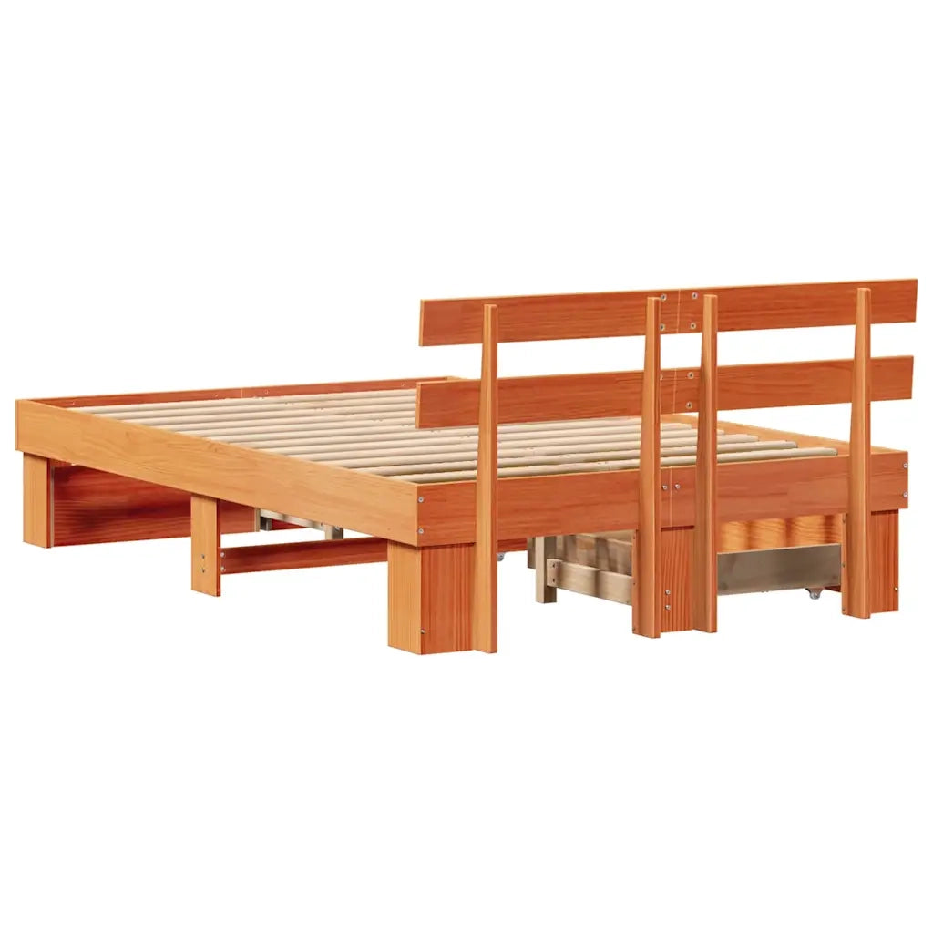 Struttura del letto Marrone cerato 135 x 190 cm Pino massello 3382285