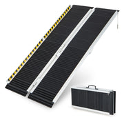 Rampa per carrozzina con piastra di transizione e superficie antiscivolo, Rampa per soglie per gradini 152,5x74x8cm-Salute e bellezza