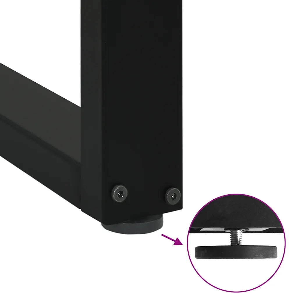 vidaXL Gambe per tavolo da pranzo a forma di U 2 pz nere 100x(72-73) cm in acciaio