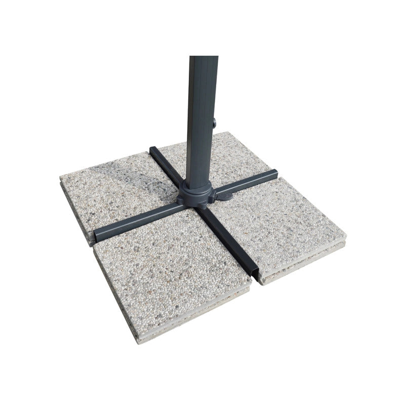Ombrellone MOIA quadrato 4 x 4 m, fusto antracite con manigione contract