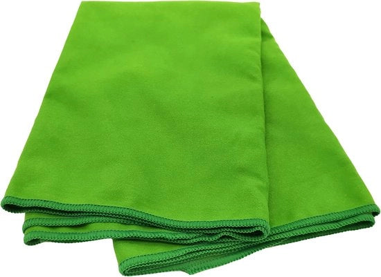 Handdoke universale superassorbente, rapido asciugante, per viaggi, fitness, sport o sauna, realizzato con la migliore microfibra, 100 x 50 cm, con borsa, verde