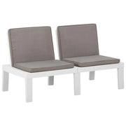 Panca da giardino mobili da esterno per patio set da giardino con cuscino in plastica bianca 02_0011812