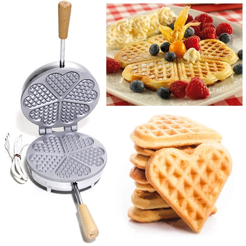 Macchina Piastra per Cialde Waffer Waffel Waffle Wafer Waffen a Cuore 600W
