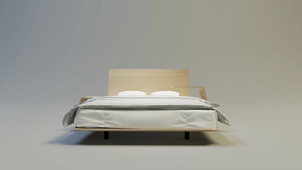 LETTO IMBOTTITO VUELO TWO 140x200 SOLIK ROVERE NATURALE