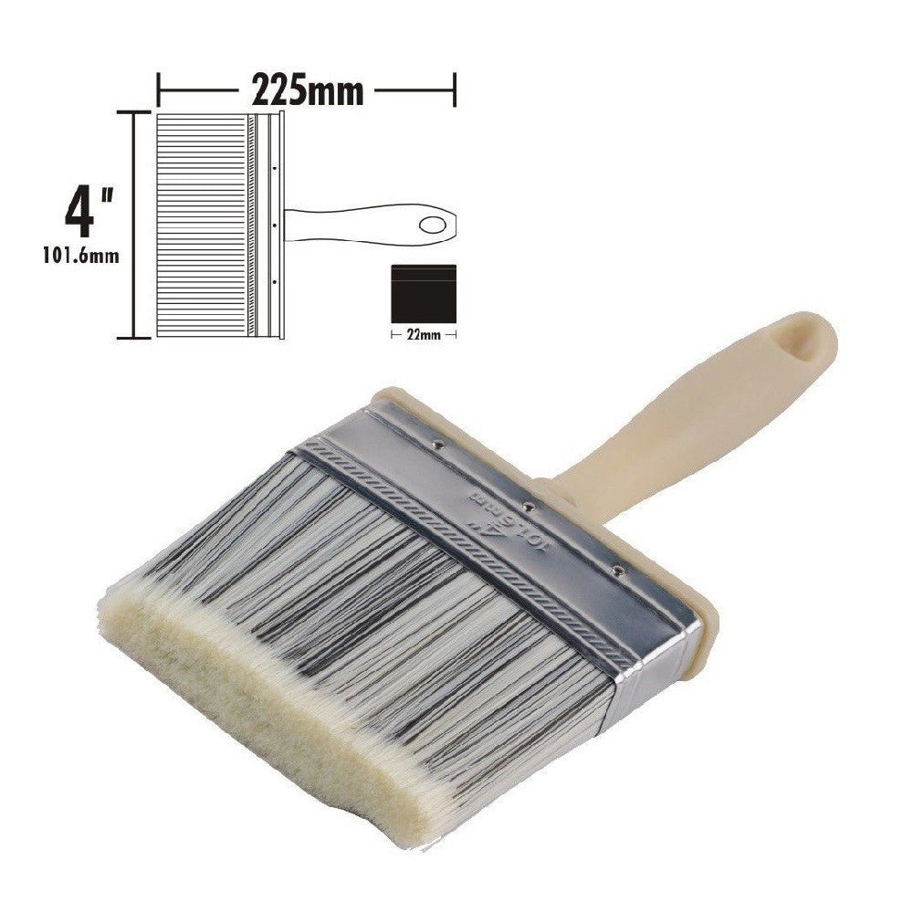 Trade Shop - Pennello Pittura 4" Da 225 Mm Pennellessa Per Soffitto Pareti Imbianchino 90283 -