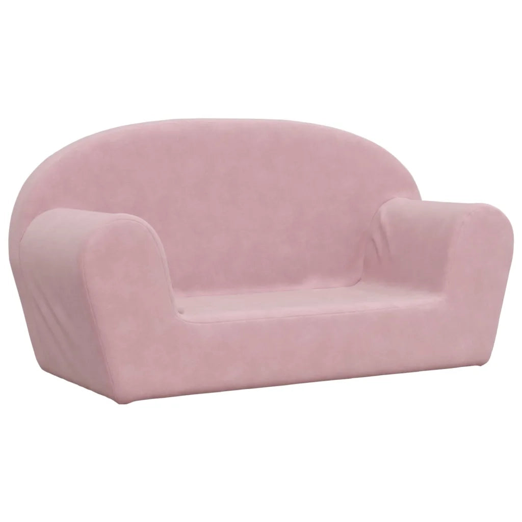 Divano per Bambini a 2 Posti-Sofa-Divanetto Rosa in Morbido Peluche 622757