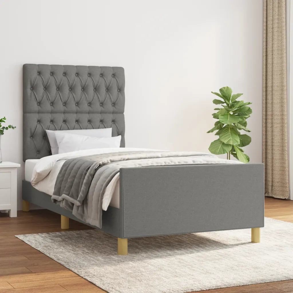 Giroletto senza Materasso Grigio Scuro 100x200 cm Tessuto 3125277