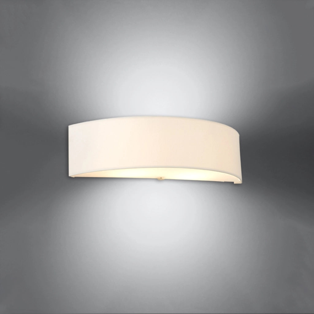 Lampada da parete SKALA Serie 2BM Tessuto bianco Vetro Acciaio 2x15W LED E27