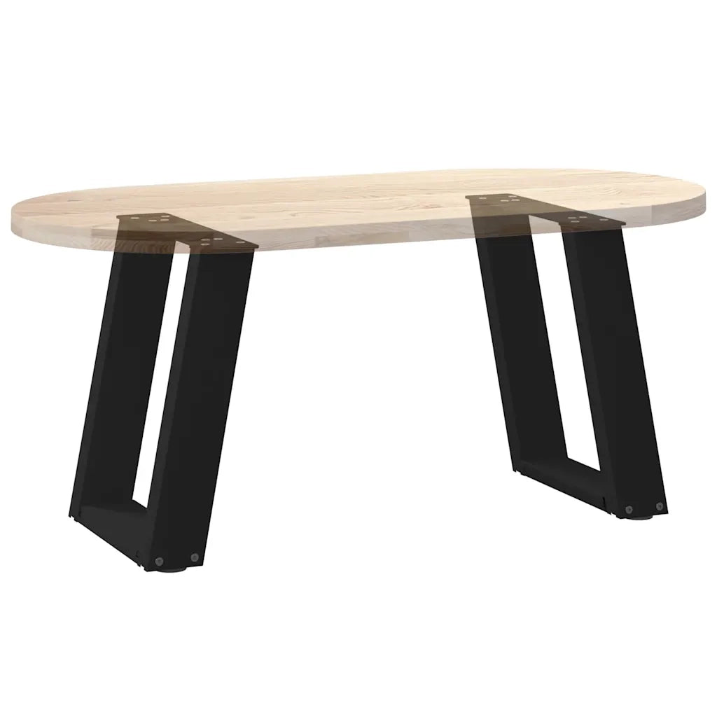 Gambe per Tavolino da Caff¨¨ a Forma di U 2 pz-Set di 2 Gamba per Tavolo Nere 28x(42-43) cm Acciaio 556790